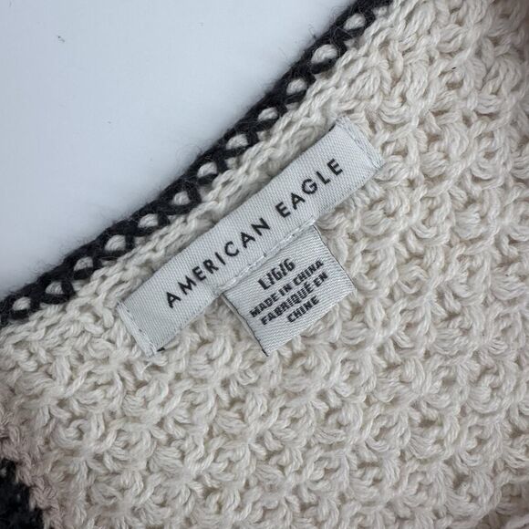 American Eagle Crochet Tie Waist Peplum Cropped Tank Top Size L Boho Festival - Picture 5 of 9